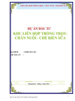 Dự án đầu tư khu liên hợp trồng trọt   chăn nuôi   chế biến sữa
