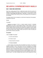 Tài liệu Reading Comprehension Skills