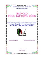 Tìm hiểu thực trạng xổ giun và kiến thức của học sinh Cấp 2 về tác hại của giun ở Khu phố 2 – Phường Thủy Phương