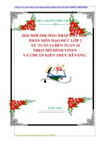 ĐỔI MỚI PHƯƠNG PHÁP DẠY HỌC  PHÂN MÔN ĐẠO ĐỨC LỚP 2  TỪ TUẦN 14 ĐẾN TUẦN 18   THEO MÔ HÌNH VINEN  VÀ CHUẨN KIẾN THỨC KĨ NĂNG.