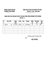 Kết quả thi giải toán qua internet cấp trường 10-11