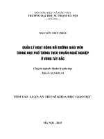 Quản lí hoạt động bồi dưỡng giáo viên trung học phổ thông theo chuẩn nghề nghiệp ở Vùng Tây Bắc