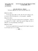 Đề thi HSG tỉnh môn Lịch Sử-Bảng A,B