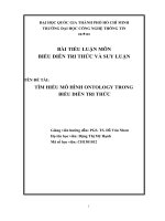 Tiểu luận môn biểu diễn tri thức và suy luận TÌM HIỂU MÔ HÌNH ONTOLOGY TRONG BIỂU DIỄN TRI THỨC
