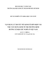 Vận dụng lý thuyết nền kinh tế hỗn hợp vào việc xây dựng kinh tế thị trường định hướng xã hội chủ nghĩa ở Việt Nam