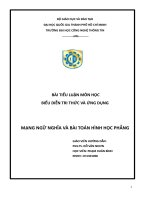 Tiểu luận môn biểu diễn tri thức và suy luận MẠNG NGỮ NGHĨA VÀ BÀI TOÁN HÌNH HỌC PHẲNG