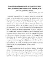 Những kiến nghị nhằm nâng cao việc cho vay đối với các doanh nghiệp nhỏ thông qua chính sách tài trợ kinh doanh nhỏ của các ngân hàng tại việt nam hiện nay