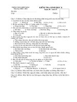 Kiểm tra sinh 8 - Giữa kì 2 năm 2010 - 2011