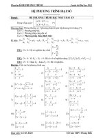 Chuyên đề HỆ PHƯƠNG TRÌNH 2