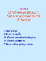 Bài giảng Kế toán doanh nghiệp (Th.S Đinh Xuân Dũng) - Chương 2 Kế toán vốn bằng tiền, đầu tư ngắn hạn và các khoản phải thu và ứng trước