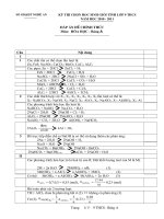 Đáp án đề thi HSG tỉnh môn Hóa-Bảng A