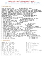 MỘT số PHẢN ỨNG hóa học hữu cơ PHỔ THÔNG cần CHÚ ý