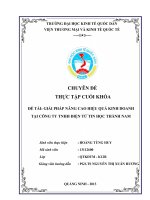 luận văn quản trị kinh doanh GIẢI PHÁP NÂNG CAO HIỆU QUẢ KINH DOANH TẠI CÔNG TY TNHH ĐIỆN TỬ TIN HỌC THÀNH NAM