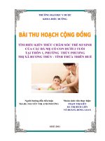 Tìm hiểu kiến thức chăm sóc trẻ sơ sinh của các bà mẹ có con dưới 2 tuổi tại Thôn 1 phường Thủy Phương-Thị xã Hương Thủy-tỉnh Thừa Thiên Huế