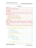 HOÀN THIỆN KẾ TOÁN CHI PHÍ SẢN XUẤT VÀ TÍNH GIÁ THÀNH  SẢN PHẨM TẠI CÔNG TY TNHH ZUELLIG PHARMA VIỆT NAM