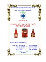 Tiểu luận Tìm hiểu quy trình sản xuất xốt chua ngọt