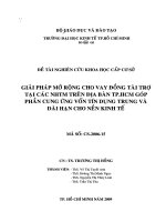 Giải pháp mở rộng cho vay đồng tài trợ tại các NHTM trên địa bàn TP.HCM góp phần cung ứng vốn tín dụng trung và dài hạn cho nền kinh tế