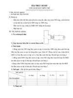 BÀI THỰC HÀNH vận hành máy biến áp