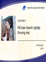 Chương 7 Kế toán doanh nghiệp thương mại (Môn Nguyên Lý kế toán)