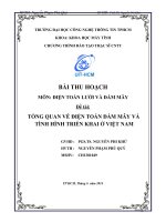 Tiểu luận môn ĐIỆN TOÁN LƯỚI VÀ ĐÁM MÂY TỔNG QUAN VỀ ĐIỆN TOÁN ĐÁM MÂY VÀ TÌNH HÌNH TRIỂN KHAI Ở VIỆT NAM