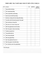 phiếu điều tra ý kiên HS về môn CN 10