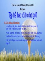 Tập thể thao với trò chơi golf