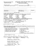 de thi tieng Anh TH lop 4 Cap huyen