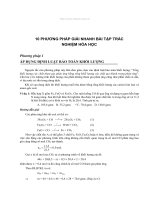 10 phương pháp giải bài tập hóa học