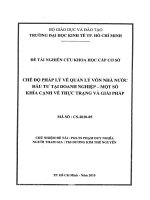 Chế độ pháp lý về quản lý vốn nhà nước đầu tư tại doanh nghiệp - một số khía cạnh về thực trạng và giải pháp
