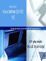 Bài giảng Tài chính quốc tế (TS. Lê Tuấn Lộc) - Chương 4 Các xác định tỉ giá hối đối