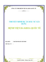 Đầu tư bệnh viện đa khoa quốc tế