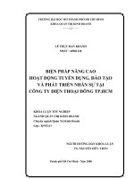 Biện pháp nâng cao hoạt động tuyển dụng, đào tạo và phát triển nhân sự tại công ty điện thoại đông TP HCM