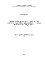 Nghiên cứu động học và đánh giá phương pháp sấy chân không vi sóng một số loại thực phẩm