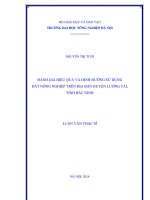Đánh giá hiệu quả và định hướng sử dụng đất nông nghiệp trên địa bàn huyện lương tài tỉnh bắc ninh