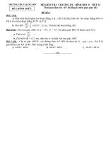KIỂM TRA CHƯƠNG III -HÌNH 8 -TIẾT 54-CÓ ĐÁP ÁN