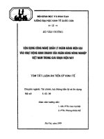 vận dụng công nghệ quản lý ngân hàng hiện đại vào hoạt động kinh doanh của ngân hàng nông nghiệp việt nam hiện nay
