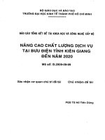 Nâng cao chất lượng dịch vụ tại bưu điện tỉnh Kiên Giang đến năm 2020