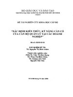 Xác định kiến thức, kỹ năng cần có của cán bộ quản lý tại các doanh nghiệp