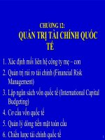 Bài giảng Quản trị kinh doanh quốc tế - Chương 12 Quản trị tài chính quốc tế