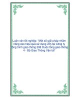 Một số giải pháp nhằm nâng cao hiệu quả sử dụng vốn tại Công ty công trình giao thông 208 thuộc tổng giao thông 4 - Bộ Giao Thông Vận tải