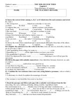 đề kiểm tra giữa học kỳ anh 9 (2010-2011)