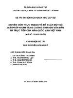 Nghiên cứu thực trạng và đề xuất một số giải pháp nhằm tăng cường thu hút vốn đầu tư trực tiếp của Hàn Quốc vào Việt Nam