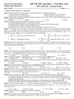 ĐỀ THI THỬ ĐẠI HỌC LẦN 5 NĂM 2011