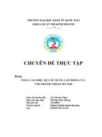 luận văn quản trị nhân lực  NÂNG CAO HIỆU QUẢ SỬ DỤNG LAO ĐỘNG CỦA CHI NHÁNH VISSAN HÀ NỘI
