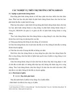 CÁC NGHIỆP VỤ TRÊN THỊ TRƯỜNG CHỨNG KHOÁN