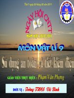 Bài 19: Sử dụng an toàn và tiết kiệm điện năng