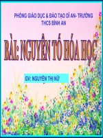 Giáo án tham khảo bồi dưỡng thao giảng, thi giáo viên hoá học lớp 8 Bài Nguyên tố hoá học (7)