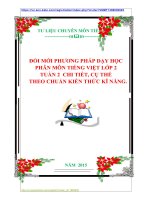 ĐỔI MỚI PHƯƠNG PHÁP DẠY HỌC  PHÂN MÔN TIẾNG VIỆT LỚP 2 TUẦN 2 CHI TIẾT, CỤ THỂ THEO CHUẨN KIẾN THỨC KĨ NĂNG.