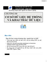 Chương 6 Cơ sở dữ liệu hệ thống và khai thác dữ liệu (Môn Hệ thống hoạch định nguồn lực doanh nghiệp)