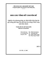 Nghiên cứu phương pháp xác định điều kiện lập địa gây trồng phù hợp cho mỗi loài cây trồng ở bốn vùng sinh thái chính